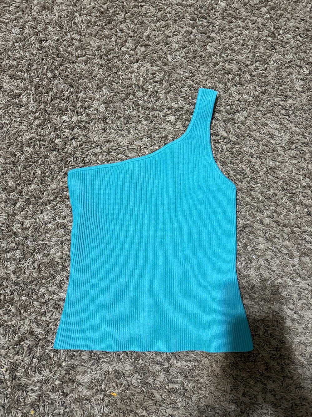 Aritiza Babaton Sculpt Knit One Shoulder Tank Top L